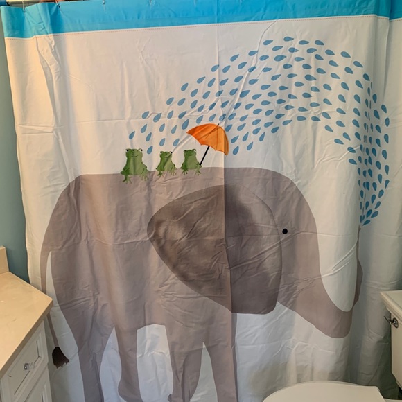 Kids bathroom towel shower curtain set